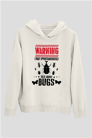 Böcekbilimci Beyaz Unisex Kapüşonlu Sweatshirt