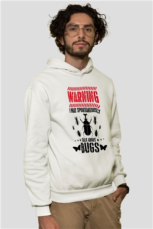 Böcekbilimci Beyaz Unisex Kapüşonlu Sweatshirt