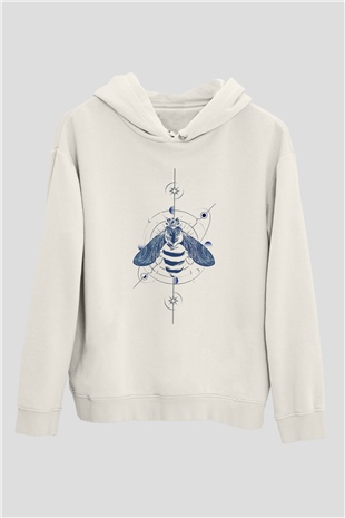 Böcekbilimci Beyaz Unisex Kapüşonlu Sweatshirt