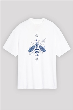 Böcekbilimci Beyaz Oversize Tişört Oversize T-shirt - TişörtFabrikası