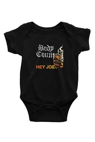 Body Count Baskılı Unisex Siyah Bebek Body - Zıbın