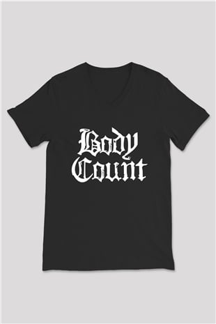 Body Count Siyah Unisex V Yaka Tişört T-Shirt