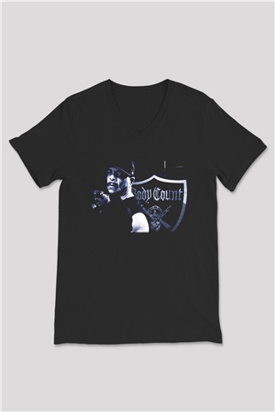 Body Count Siyah Unisex V Yaka Tişört T-Shirt