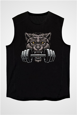 Bodybuilding Kurt Baskılı Unisex Siyah  Kolsuz Tişört