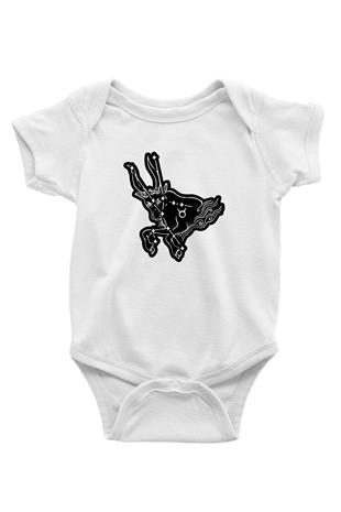 Boğa Burcu Baskılı Beyaz Unisex Bebek Body - Zıbın
