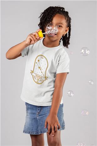 Boğa Burcu Baskılı Beyaz Unisex Beyaz Çocuk Tişört - Tshirt