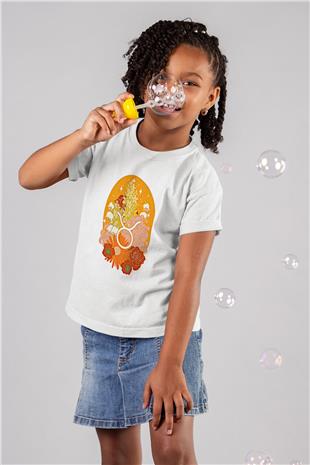 Boğa Burcu Baskılı Beyaz Unisex Beyaz Çocuk Tişört - Tshirt