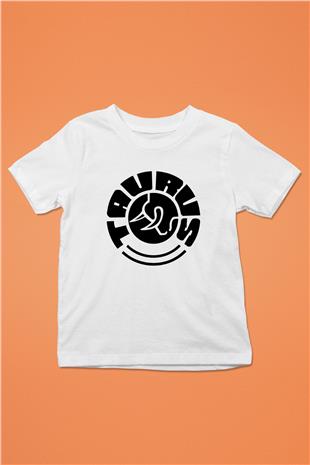 Boğa Burcu Baskılı Beyaz Unisex Beyaz Çocuk Tişört - Tshirt