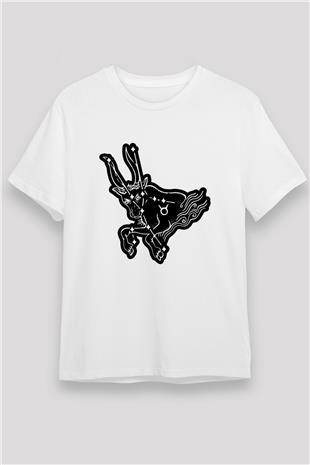 Boğa Burcu Unisex Baskılı Beyaz Tişört - Tshirt
