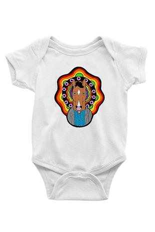 Bojack Horseman Baskılı Beyaz Unisex Bebek Body - Zıbın