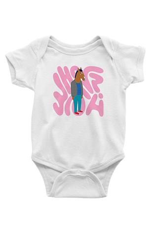 Bojack Horseman Baskılı Beyaz Unisex Bebek Body - Zıbın