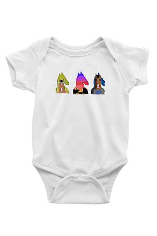 Bojack Horseman Baskılı Beyaz Unisex Bebek Body - Zıbın