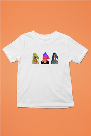 Bojack Horseman Baskılı Beyaz Unisex Beyaz Çocuk Tişört - Tshirt