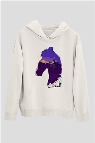 Bojack Horseman Baskılı Beyaz Unisex Hoodie