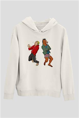 Bojack Horseman Baskılı Beyaz Unisex Hoodie