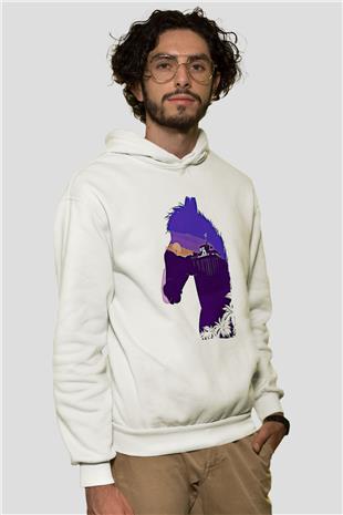 Bojack Horseman Baskılı Beyaz Unisex Hoodie