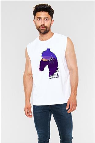 Bojack Horseman Baskılı Beyaz Unisex Kolsuz Tişört - Tshirt