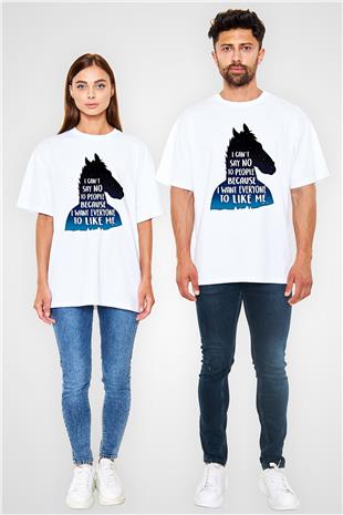 Bojack Horseman Baskılı Beyaz Unisex Oversize Tişört - Tshirt