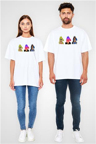 Bojack Horseman Baskılı Beyaz Unisex Oversize Tişört - Tshirt