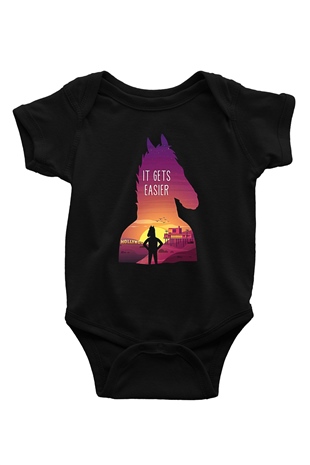 Bojack Horseman Baskılı Unisex Siyah Bebek Body - Zıbın