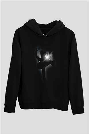 Bojack Horseman Baskılı Unisex Siyah Kapüşonlu Sweatshirt