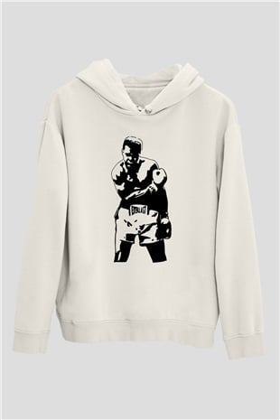 Boks Beyaz Unisex Hoodie