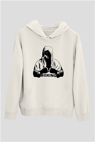 Boks Beyaz Unisex Hoodie