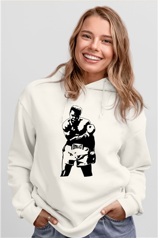 Boks Beyaz Unisex Hoodie