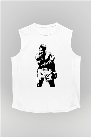 Boks Beyaz Unisex Kolsuz Tişört