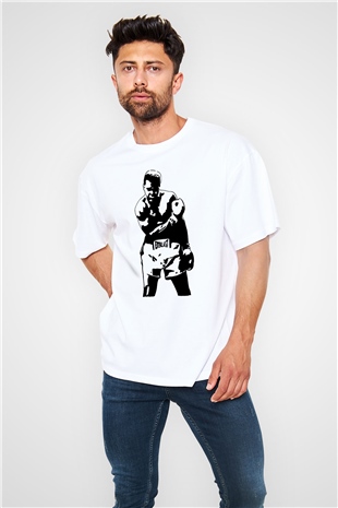 Boks Beyaz Unisex Oversize Tişört T-Shirt