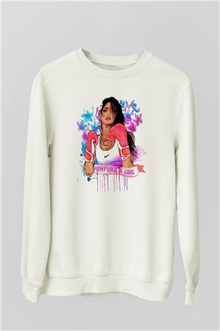 Boks Beyaz Unisex Sweatshirt