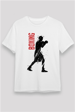 Boks Beyaz Unisex Tişört T-Shirt - TişörtFabrikası