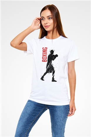 Boks Beyaz Unisex Tişört T-Shirt - TişörtFabrikası