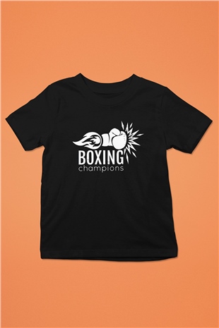 Boks Siyah Unisex Çocuk Tişört