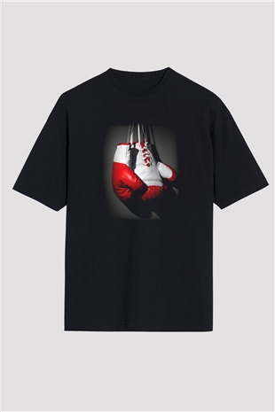 Boks Siyah Unisex Oversize Tişört T-Shirt