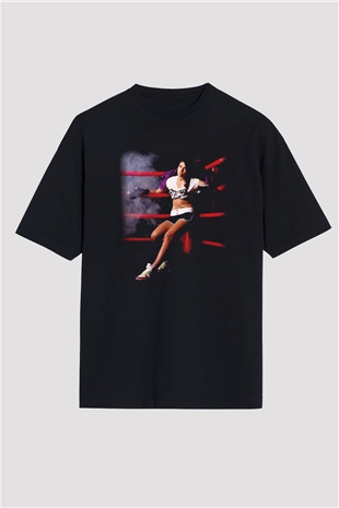 Boks Siyah Unisex Oversize Tişört T-Shirt