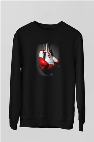 Boks Siyah Unisex Sweatshirt