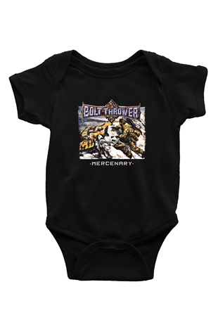 Bolt Thrower Baskılı Unisex Siyah Bebek Body - Zıbın