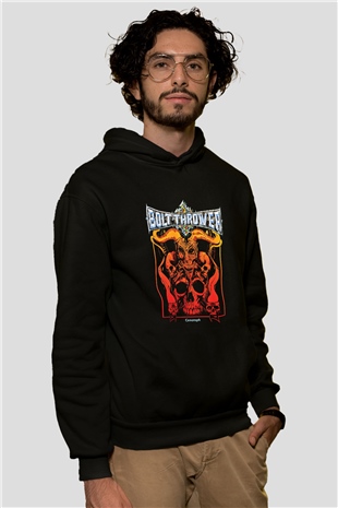 Bolt Thrower Baskılı Unisex Siyah Hoodie