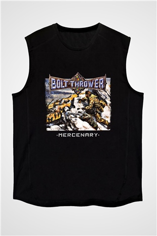 Bolt Thrower Baskılı Unisex Siyah Kolsuz Tişört