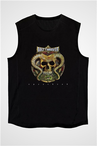 Bolt Thrower Baskılı Unisex Siyah Kolsuz Tişört