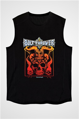 Bolt Thrower Baskılı Unisex Siyah Kolsuz Tişört
