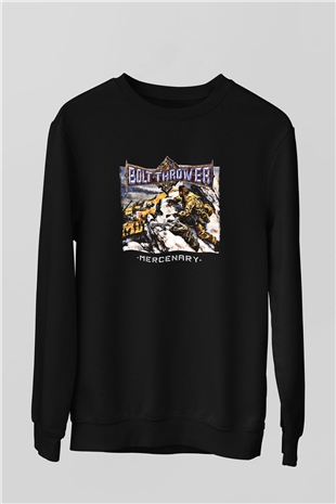 Bolt Thrower Baskılı Unisex Siyah Sweatshirt