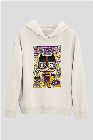 Bombshells Baskılı Unisex Beyaz Hoodie