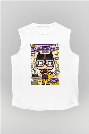 Bombshells Baskılı Unisex Beyaz Kolsuz Tişört
