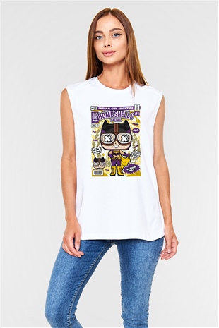 Bombshells Baskılı Unisex Beyaz Kolsuz Tişört