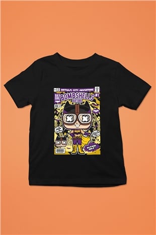 Bombshells Baskılı Unisex Siyah Çocuk Tişört