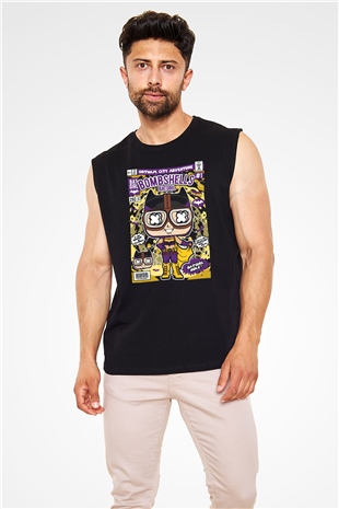 Bombshells Baskılı Unisex Siyah Kolsuz Tişört