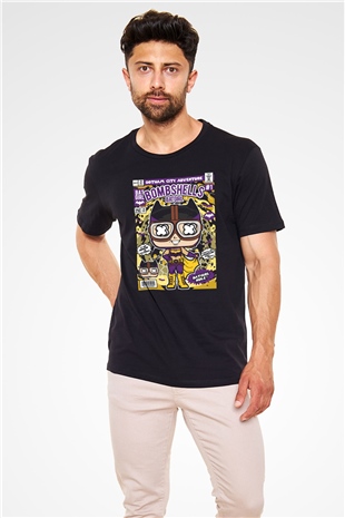 Bombshells Baskılı Unisex Siyah Tişört