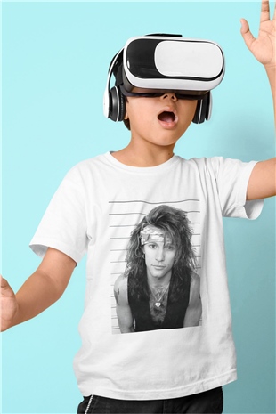Bon Jovi Baskılı Beyaz Unisex Çocuk Tişört